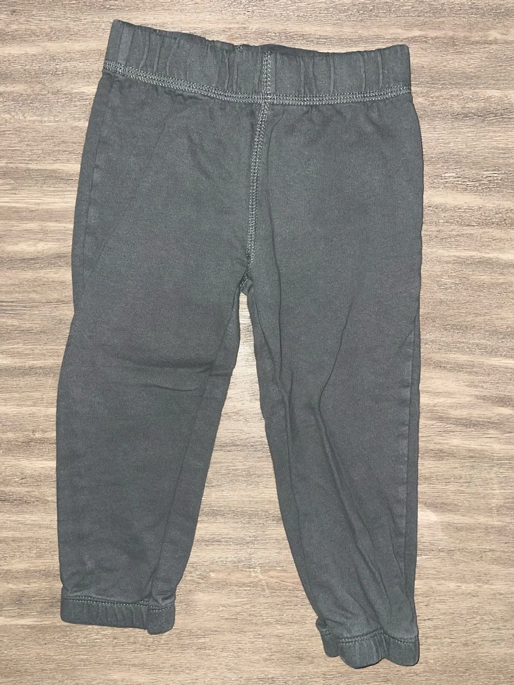 3-Piece Outfit Set – Blue Striped Bodysuit, Gray Zip Vest & Charcoal Pants
